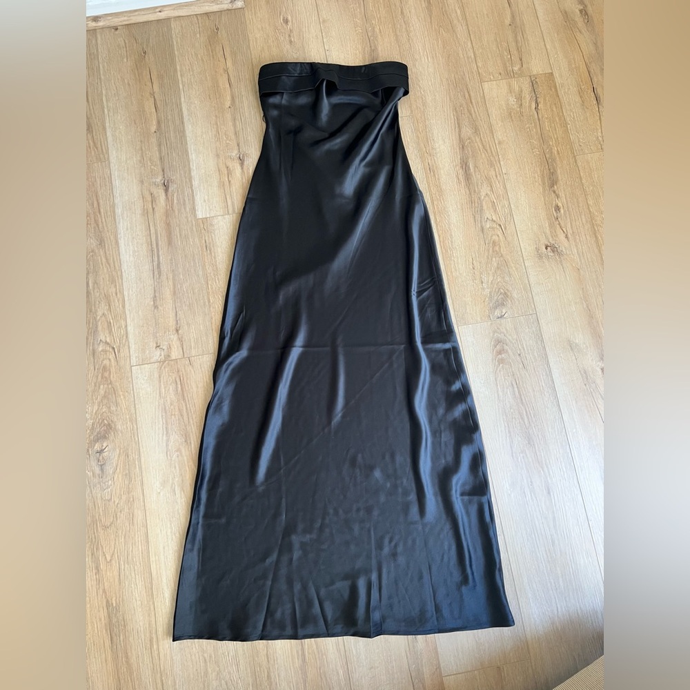 Satin Slip Maxi Dress - Black